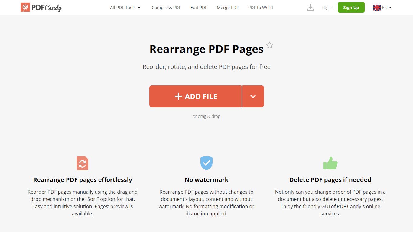 Rearrange PDF pages – Intuitively Reorder PDF Pages Online