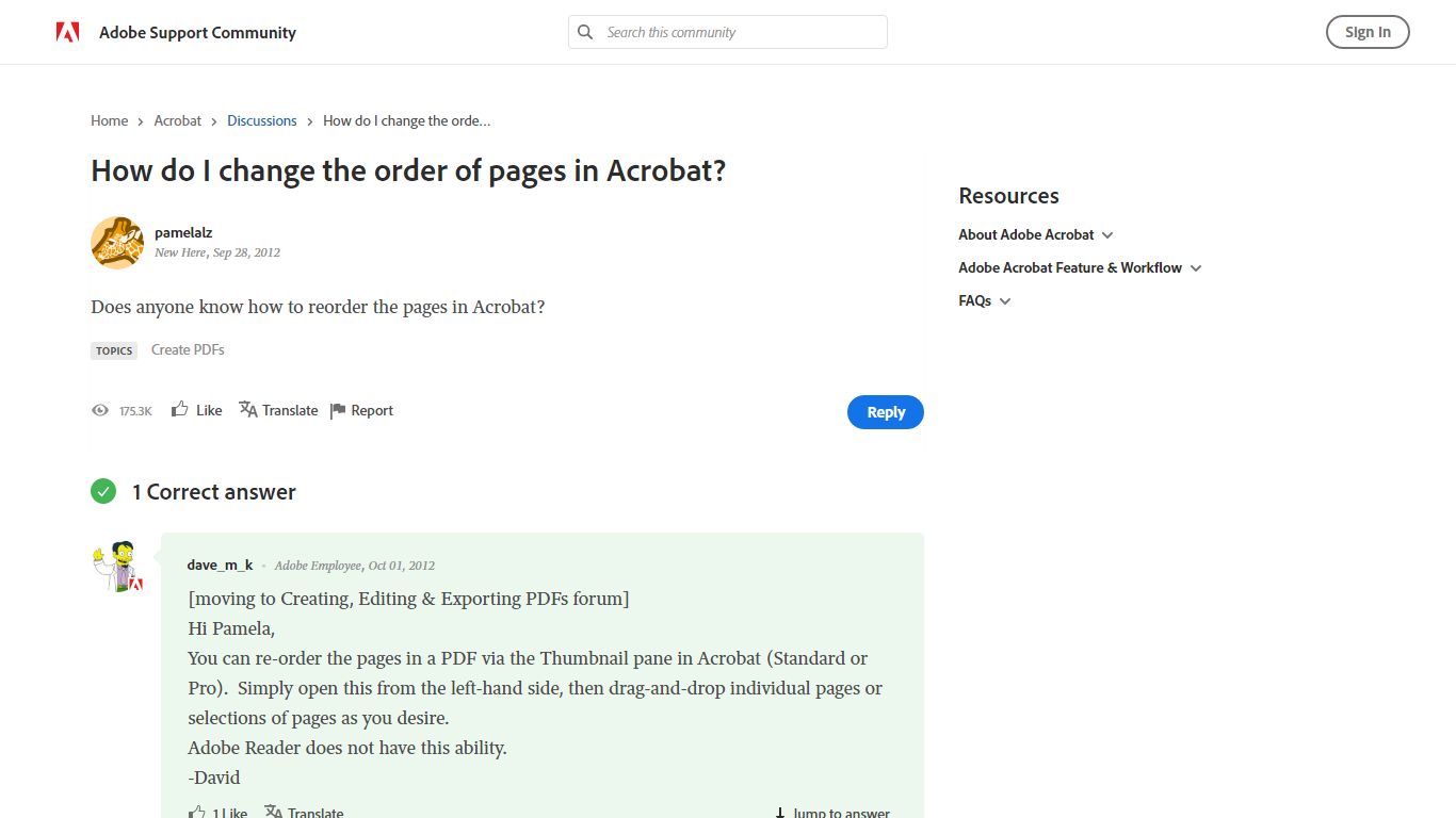 How do I change the order of pages in Acrobat? - Adobe Inc.