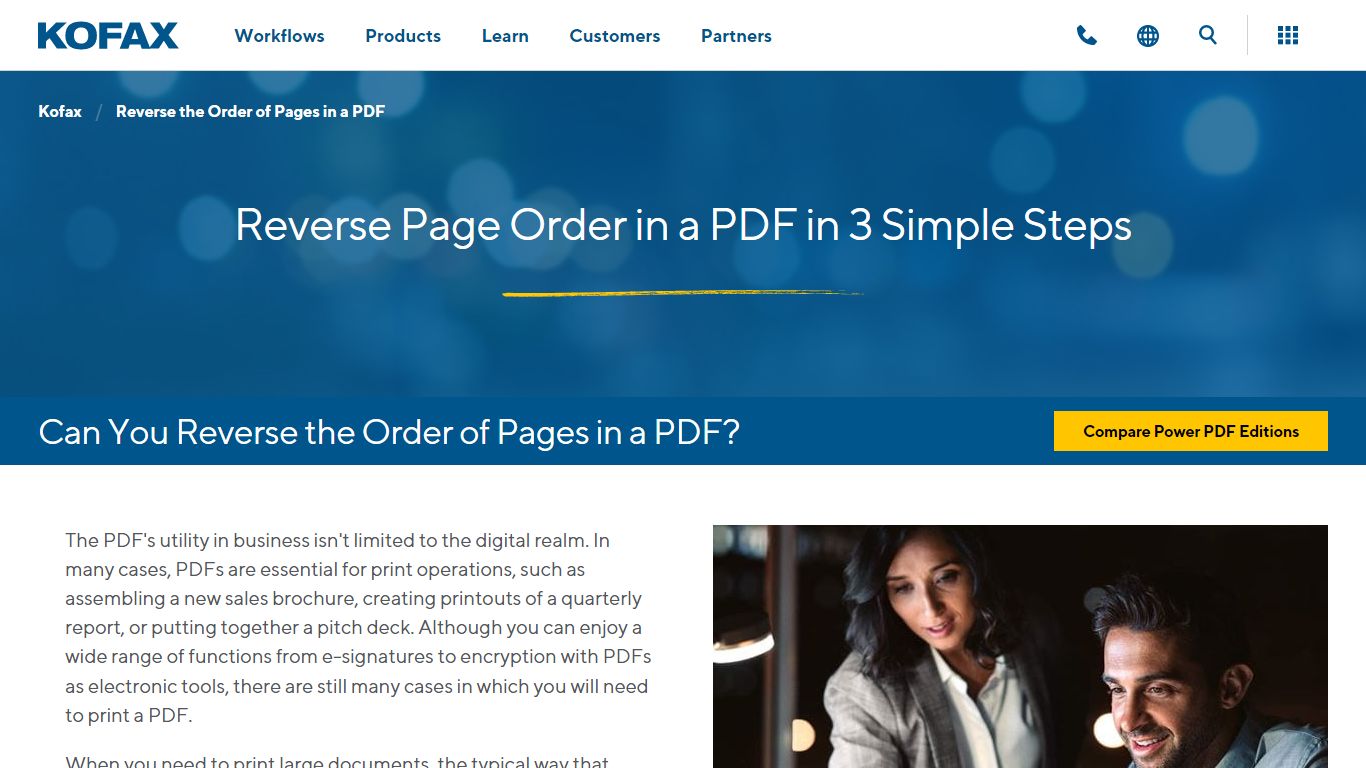 Reverse Page Order in a PDF in 3 Simple Steps - Kofax